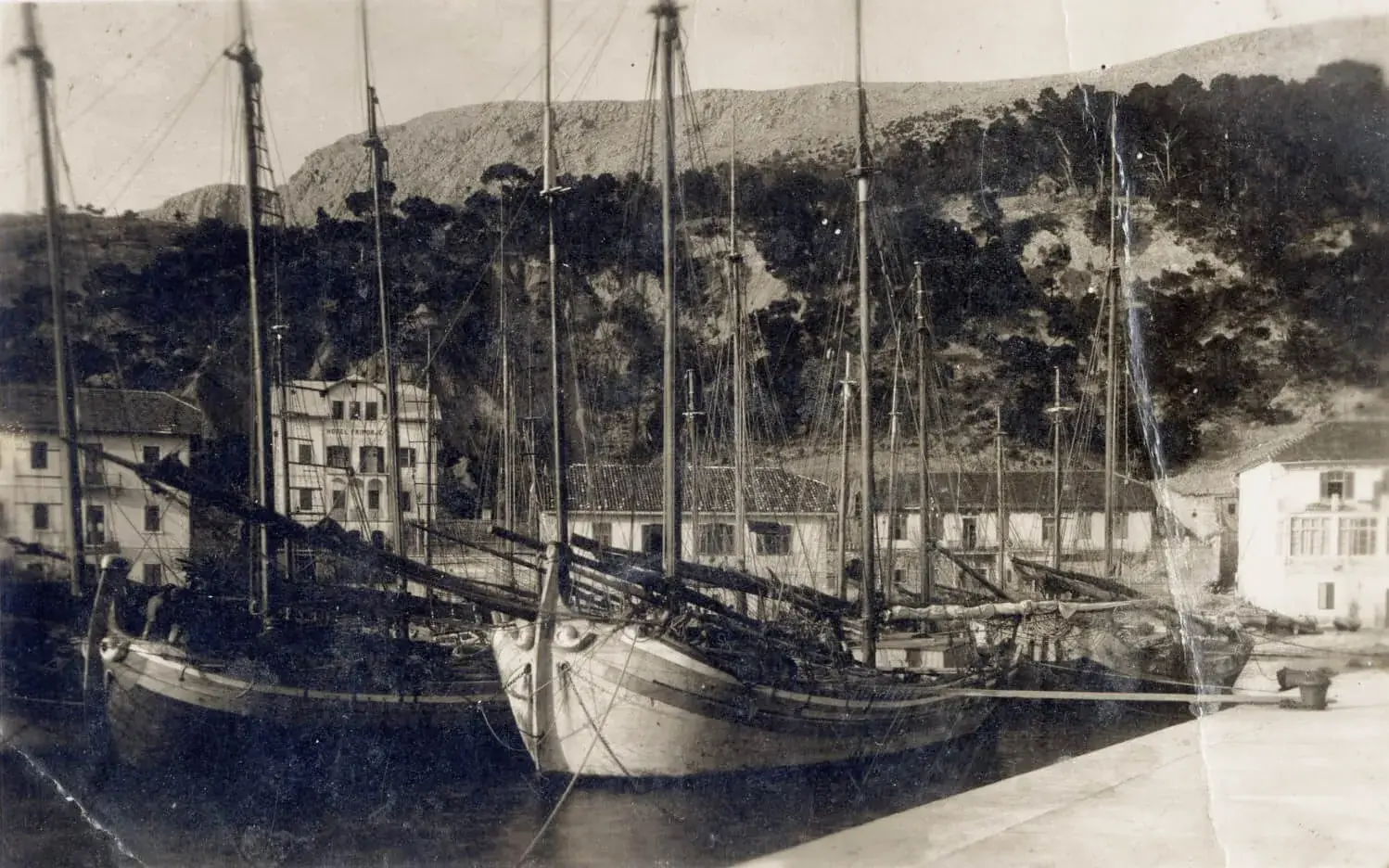 Archive photo of sailing ships in a Croatian harbour
